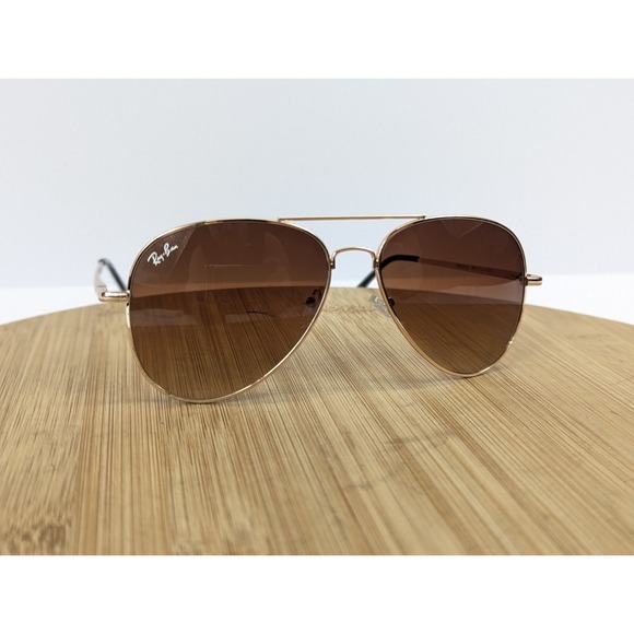 Rayban Sunglasses Aviator Rose Gold RB 3025 65 12 125 Shades RB Logo - Picture 1 of 8